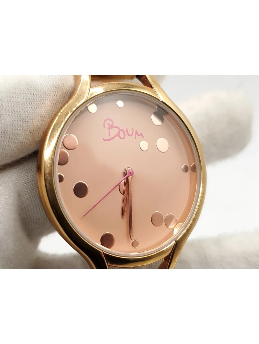 Boum Quartz Watch Womens Rose Gold Tone Round 35mm Dial